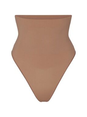 Skims CORE CONTROL HIGH-WAISTED THONG in color SIENNA